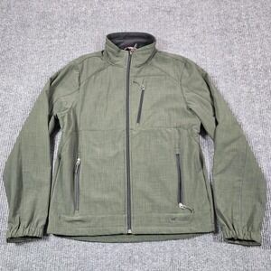 Black‎ Diamond Jacket Mens Medium Green Softshell Full Zip Lined Double Diamond